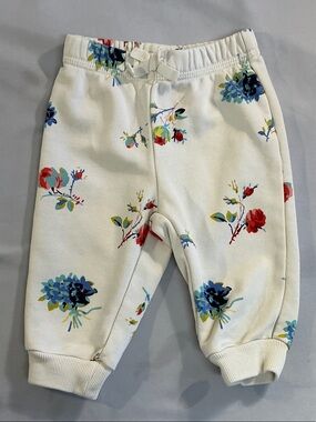 GAP Cream Joggers with Multicolor Floral Print